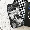 Coole Schwarze Graffiti Handyhülle Hartleder Für iPhone 16 15 14 13 12 Mini 11 14 Pro Max Xs X Xr 7 8 Plus Fundas