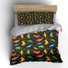 Colorful Dinosaur Pattern Bedding Duvet Cover Set  (1*Duvet Cover 2*Pillowcases, Without Duvet Insert)
