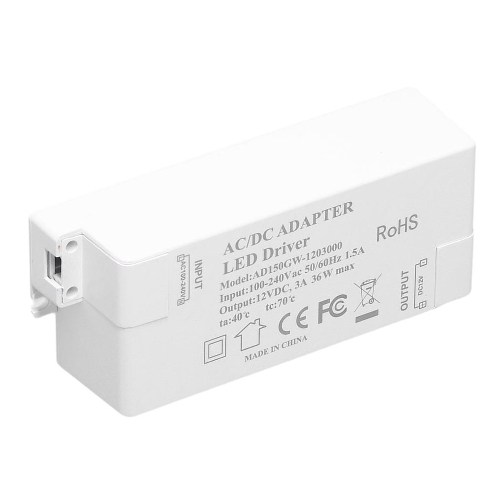 36W LED Driver Input AC100-240V Output DC12V 3A DIY Indoor Lamp Driver Transformer for G4 MR11 MR16