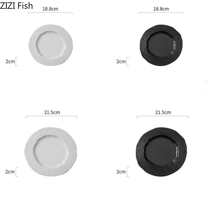 Keramický jídelní talíř Kreativní salátový talíř Minimalistický západní styl Steakový talíř Moderní domácí kuchyně Jednobarevné nádobí