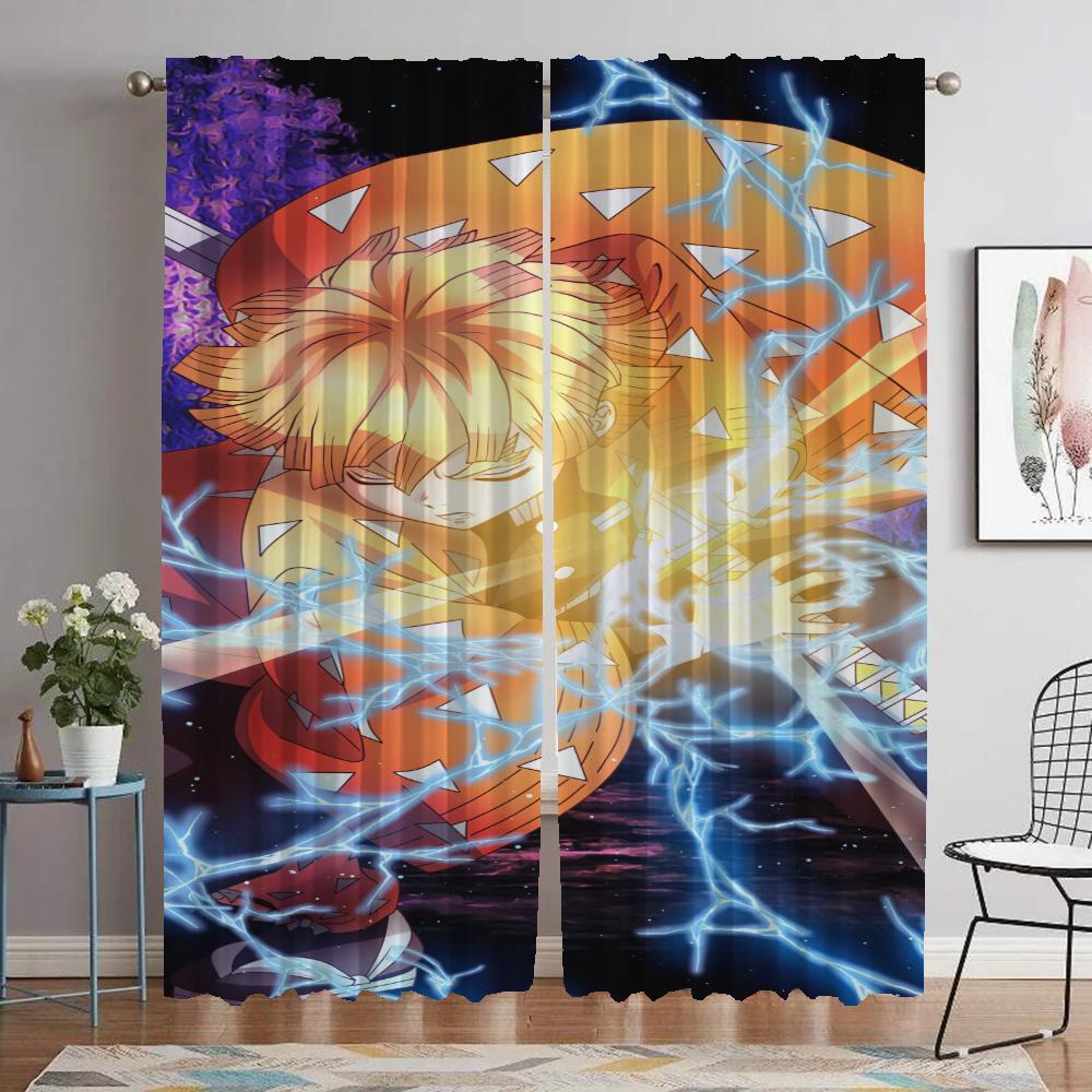 

Раздел Демон Убийца Противомоскитные Шторы для Камеры Оконные Шторы для Комнаты 2 Панельные Шторы Для Домашнего Интерьера Оттенки Гостиная W50xH70cmx2pcs-CL