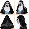 Damer Latexmasker Nonnmask Halloween Maskerad Kostymrekvisita Cosplay Skräck Med Turban Valak Hjälm Fest Kvinnlig Utklädningsrekvisita