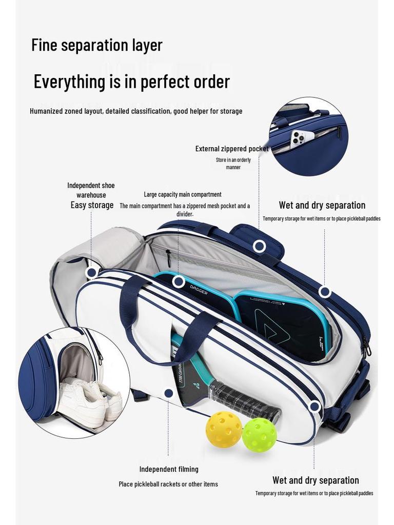 Multifunktionaler Pickleball- & Tennis-Rucksack mit großem Fassungsvermögen für das Training im Freien