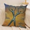 SSalvador Dali Abstract Cushion Cover Silky Short Plush Invisible Zipper Dustproof Sofa Pillow Case For Home Decor