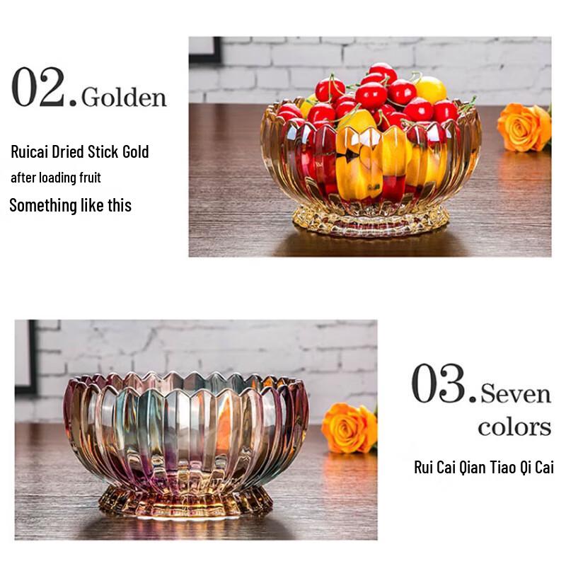 Homeglen European Style Glass Fruit Bowl