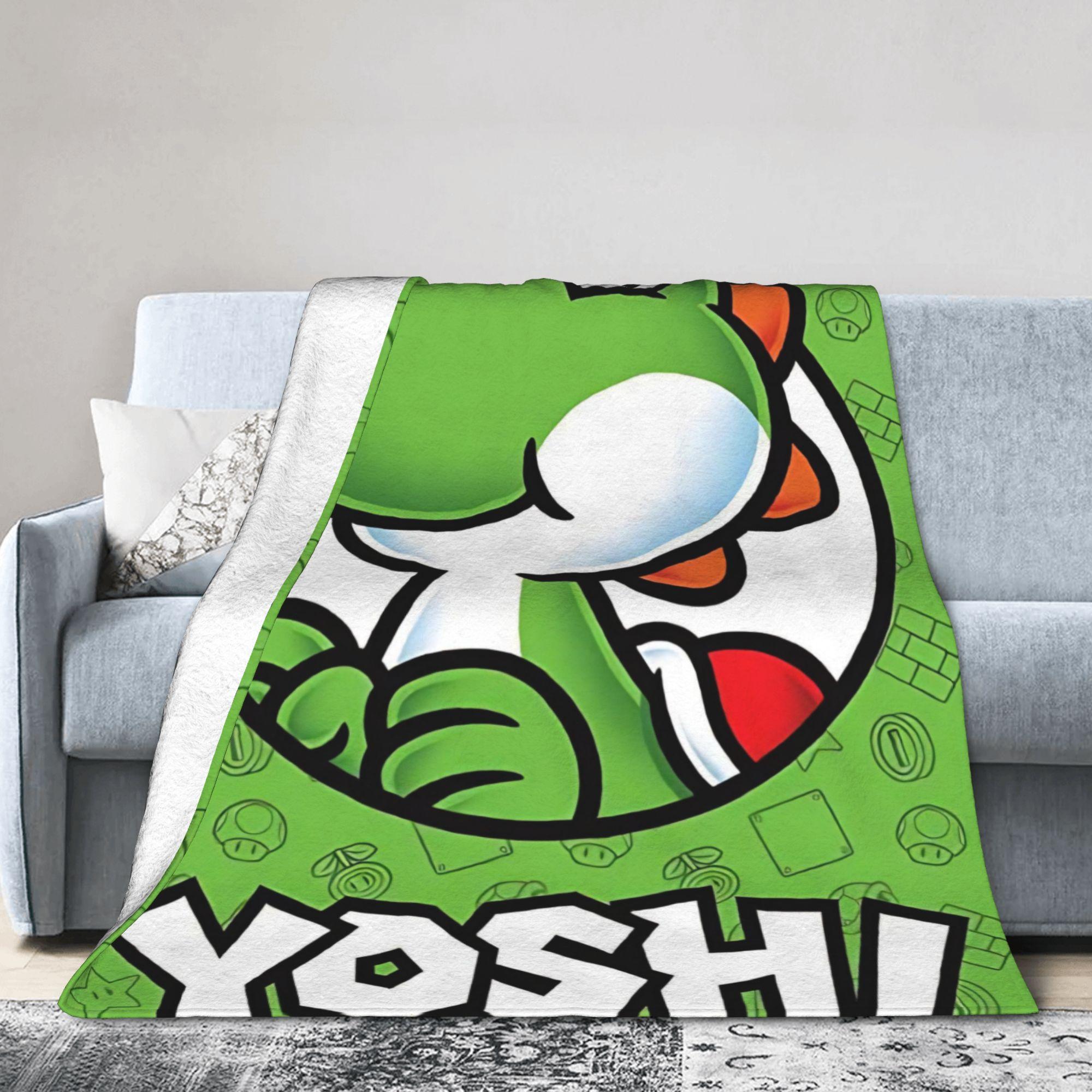

Super Mario Yoshi Flannel Blanket Winter Soft Durable Throw Blanket for Child Living Room Funny Bedspread Sofa Bed Cover 75x90cm