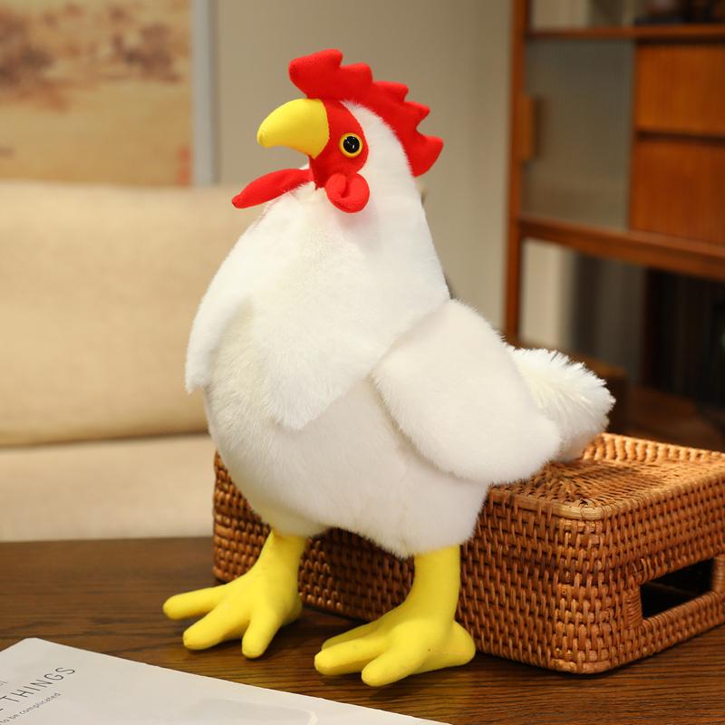 20/35/50cm Simulation Cock Chick Doll Plush Toy Stuffed Black White Farmland Animal Soft Plushie Birthday Gift
