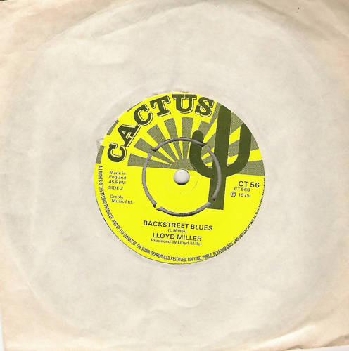 

7inch Record LLOYD MILLER - Long Time Since / Backstreet Blues CT56 Cactus 1975 UK Reggae, Ska & Dub Used