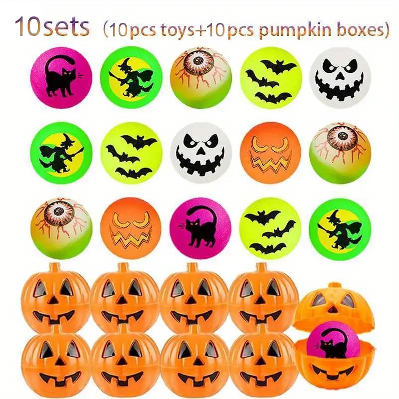 

20/40 шт. Хэллоуин Вечеринка Детский Подарок Пластиковые Коробки Тыквы со Светящимися в Темноте Прыгающими Мячиками Угощения для Игры Сладость или Гадость Наполнители для Праздничных Пакетов