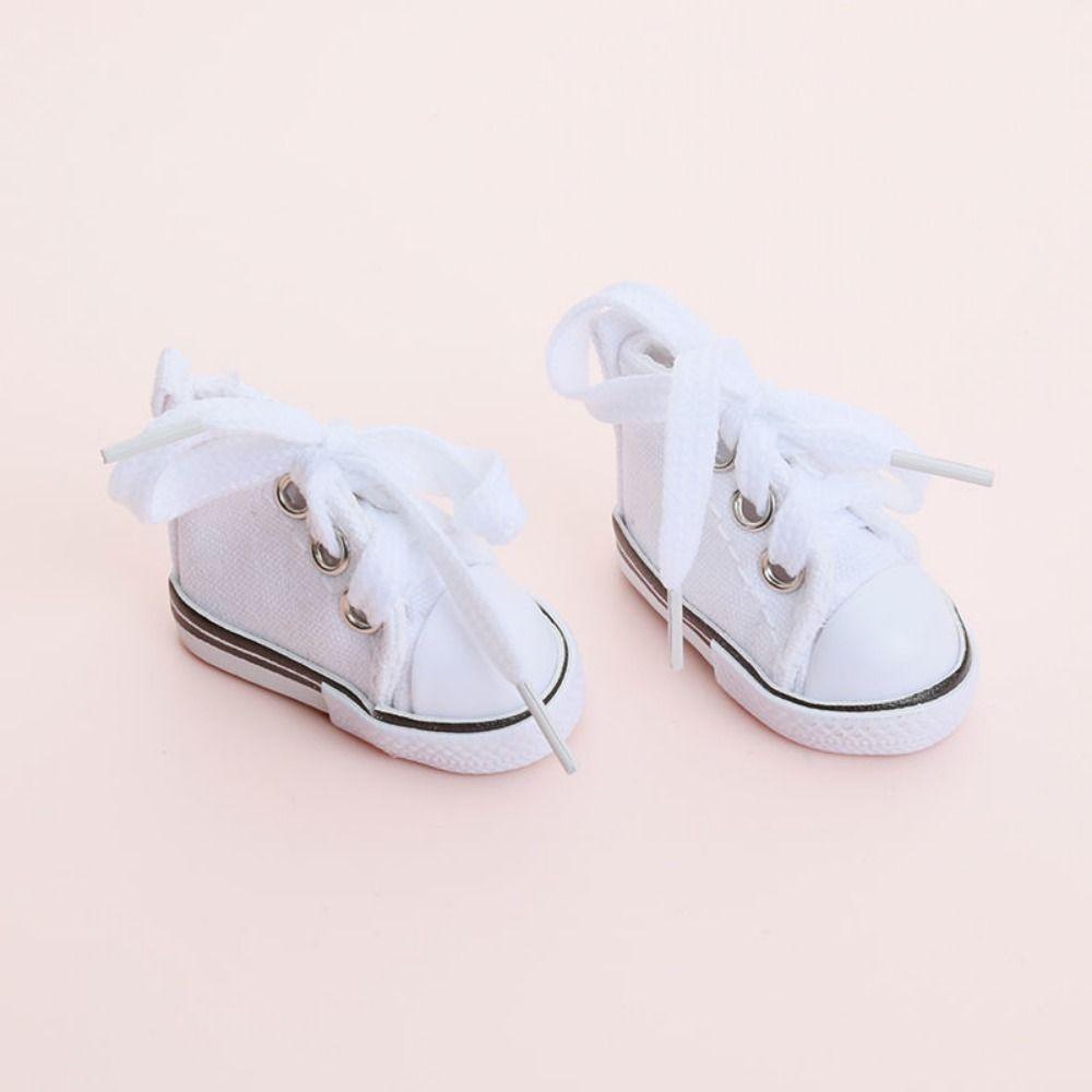 1 Pair DIY Doll Canvas Shoes 5.5cm Length Doll Sneakers 1/6 Scale Mini Sneakers  BJD Doll Shoes