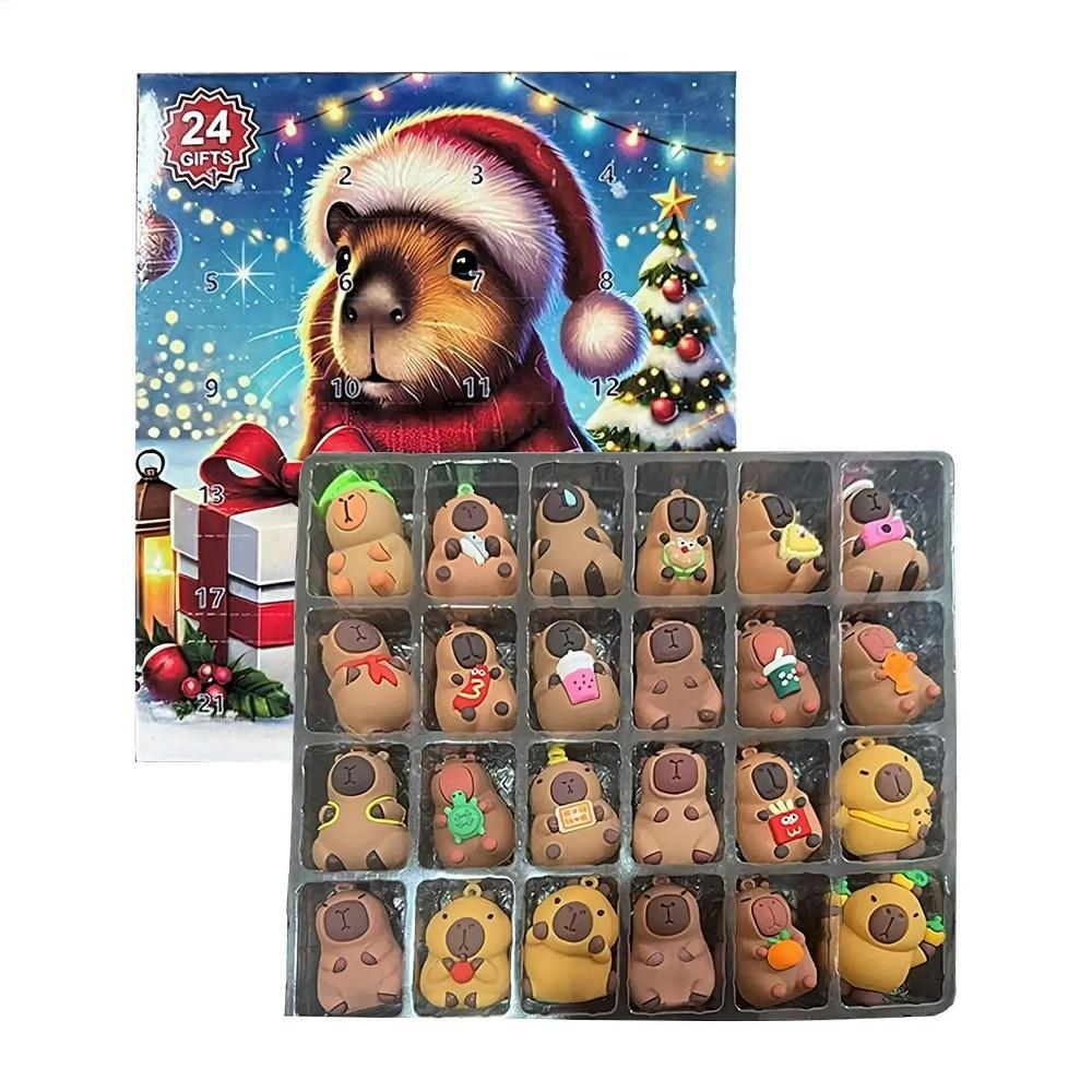 3D Capybara Advent Calendar Christmas Tree Capybara Pendant Ornament Countdown Decorations for 24 Cute Figurines Christmas Gifts