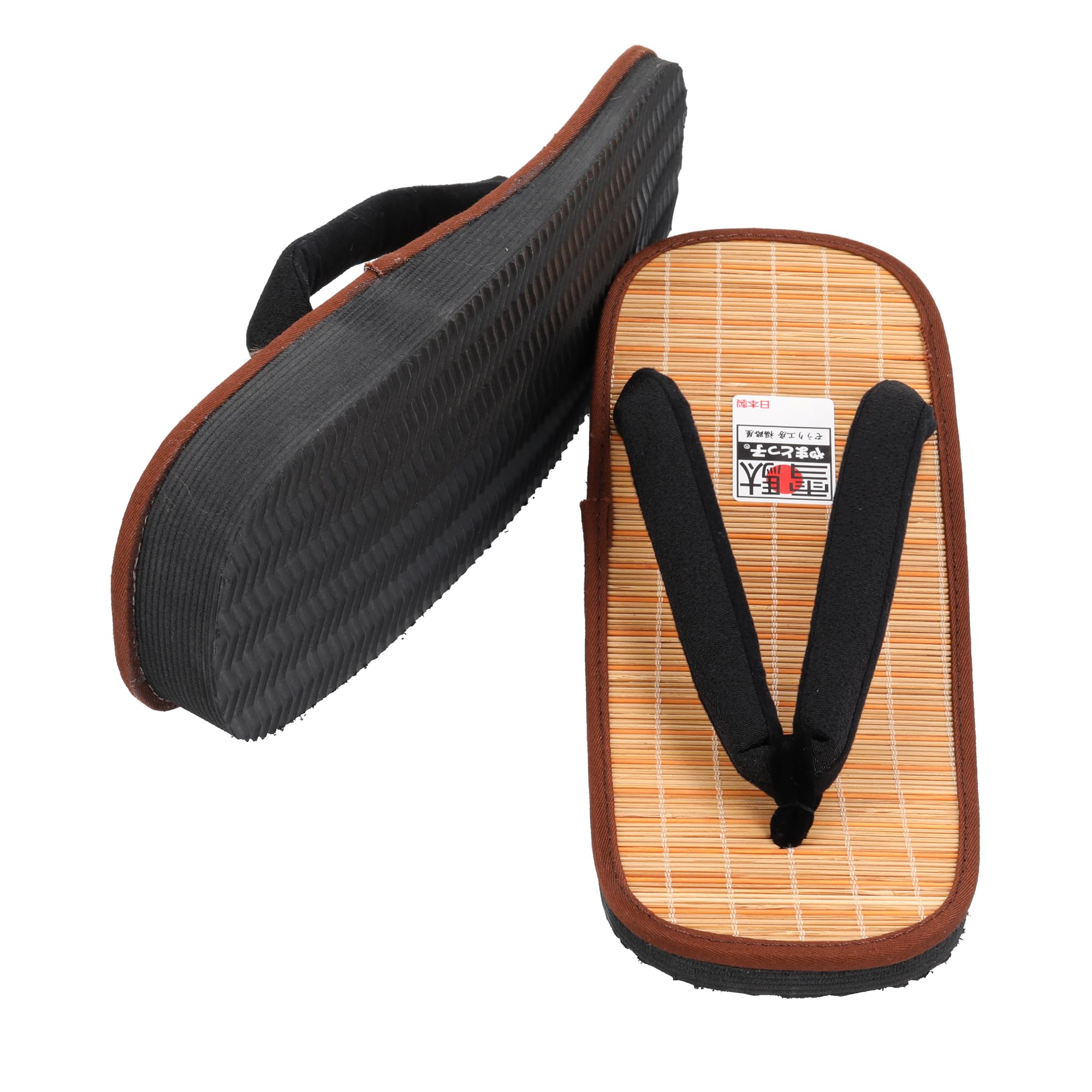 Japanese Setta Sandal traditional Japanese Zori Geta Made in Japan Size L Insole Bamboo Thong/Strap Color Black