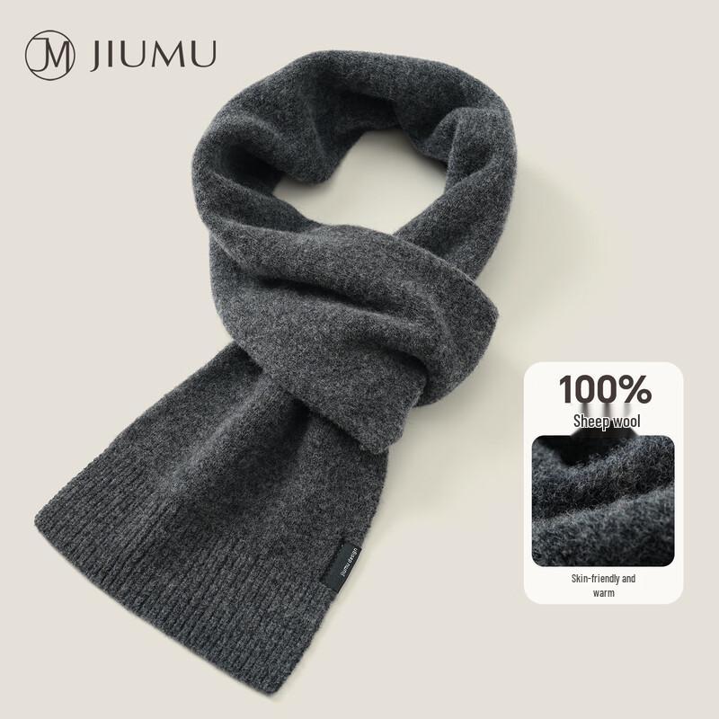 JIUMU Men's Pure Wool Winter Scarf