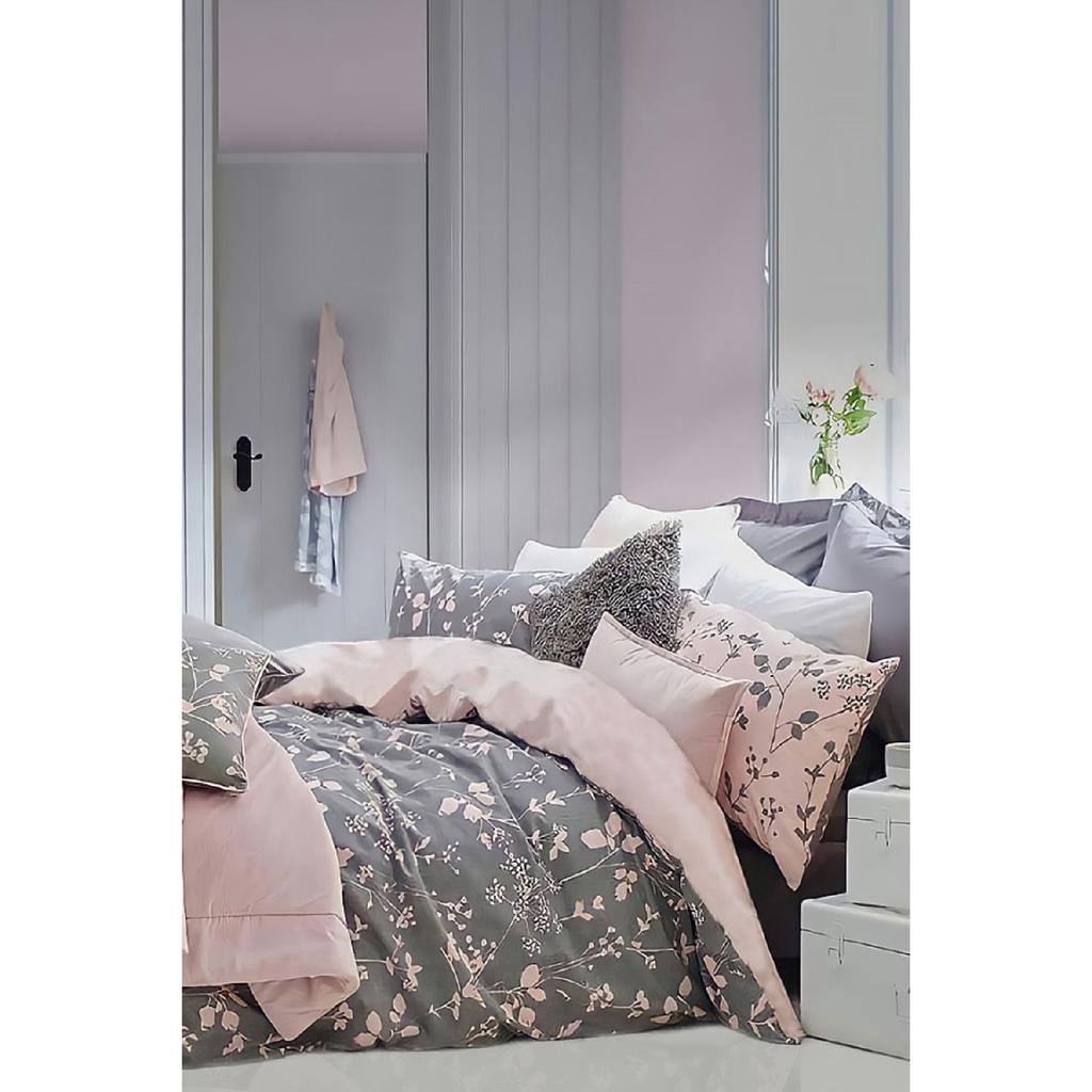 Doppelseitiges Doppelbettbezug-Set mit elastischem Laken