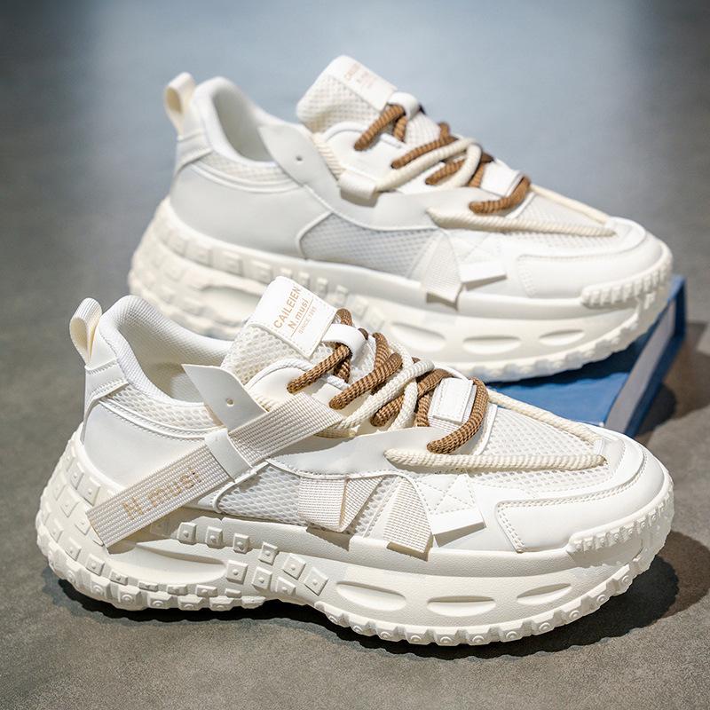 Autumn new breathable mesh sports shoes thick-soled heightening casual dad shoes 39
