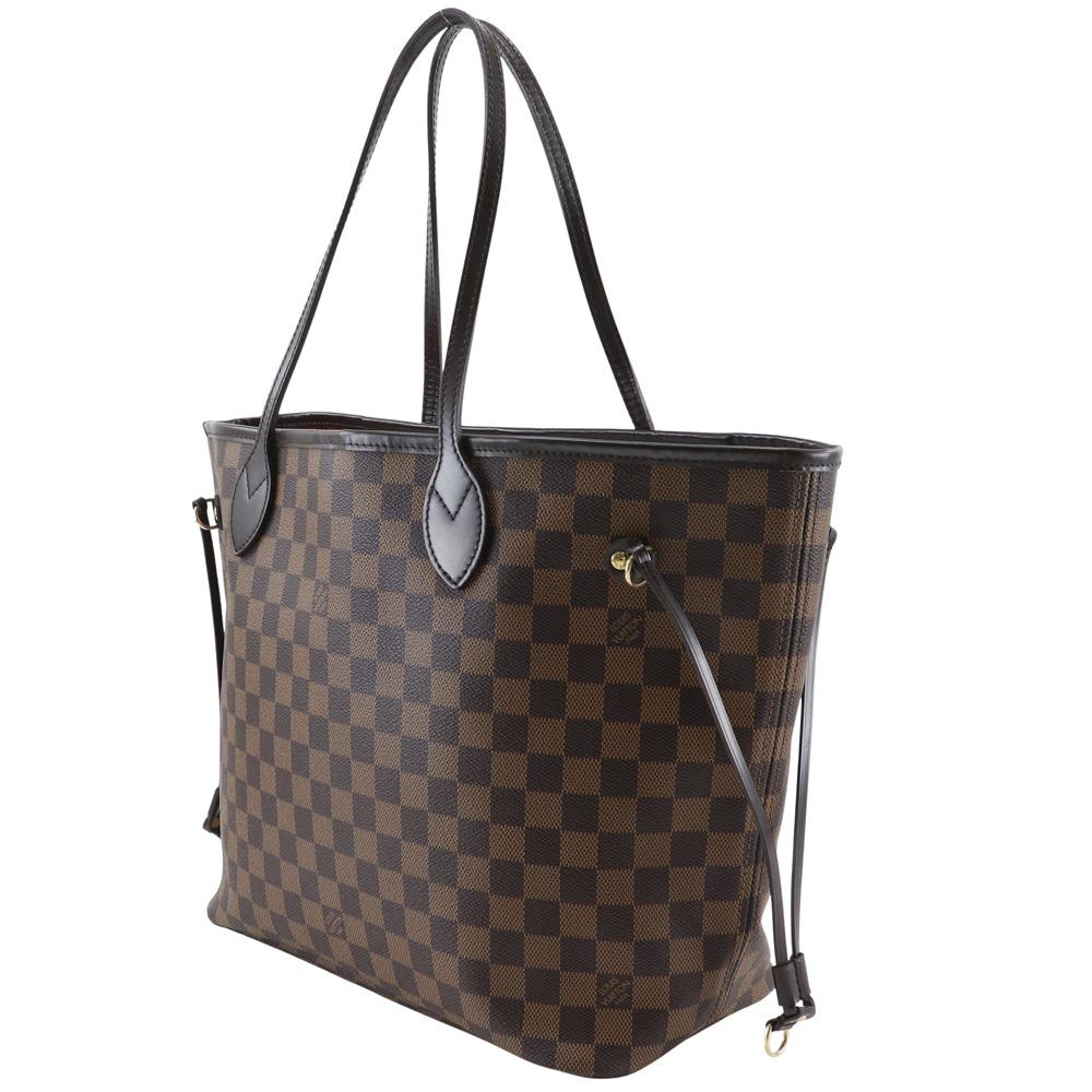 LOUIS VUITTON Neverfull MM Tote Bag N51105 Brown Damier canvas Women Used