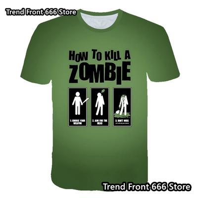 Καλοκαιρινό T-shirt για Άνδρες και Παιδιά με Σχέδιο Ζόμπι της Αποκάλυψης Θρίλερ για Αγόρια 3D Τυπωμένα Oversized T-shirts Παιδικά Ρούχα