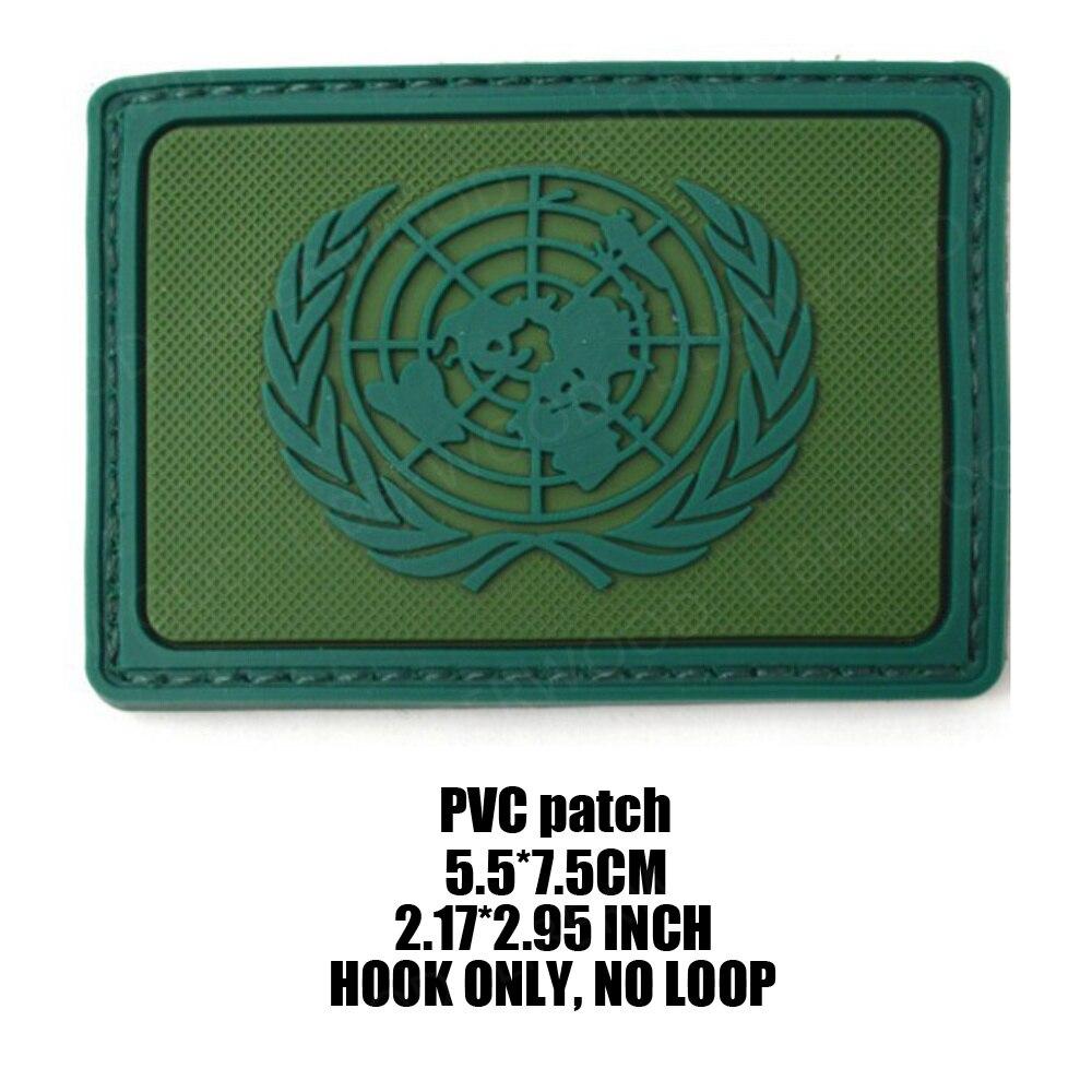 3 Pack United Nations UN Flag Patch Embroidered Sew On Patch - Emblem Tactical Military Morale Funny Patches Badges Appliques With Fastener Hook And - Foto 6