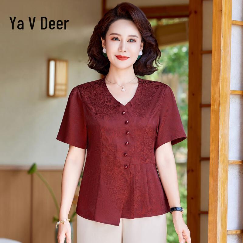 Yalu Women s V-Neck Short Sleeve Summer Top 3XL