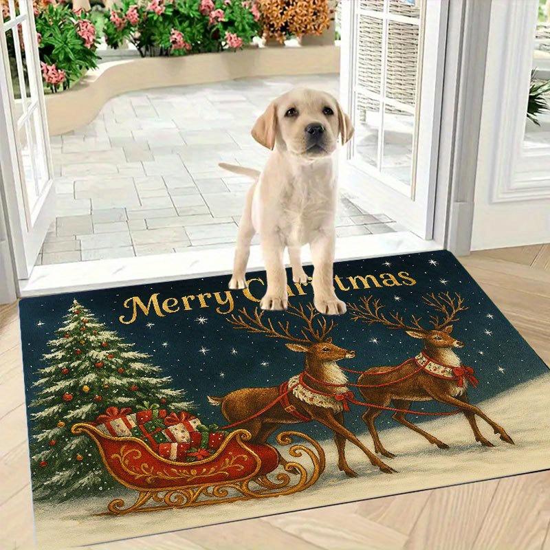 1Pcs Anti Fatigue Kitchen Rugs Christmas Snowy Trees Print Waterproof Non-Slip Thick Cushioned Kitchen Mat Heavy Duty Comfort Standing Mat for Kitchen