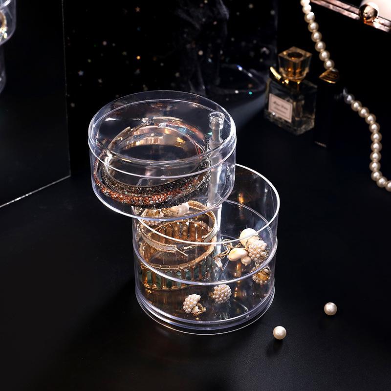 Transparent Multi-Layer Rotating Jewelry & Makeup Storage Organizer