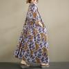 Short Sleeve Plus Size Cotton Vintage Floral New In Dresses for Women Casual Loose Long Summer Dress