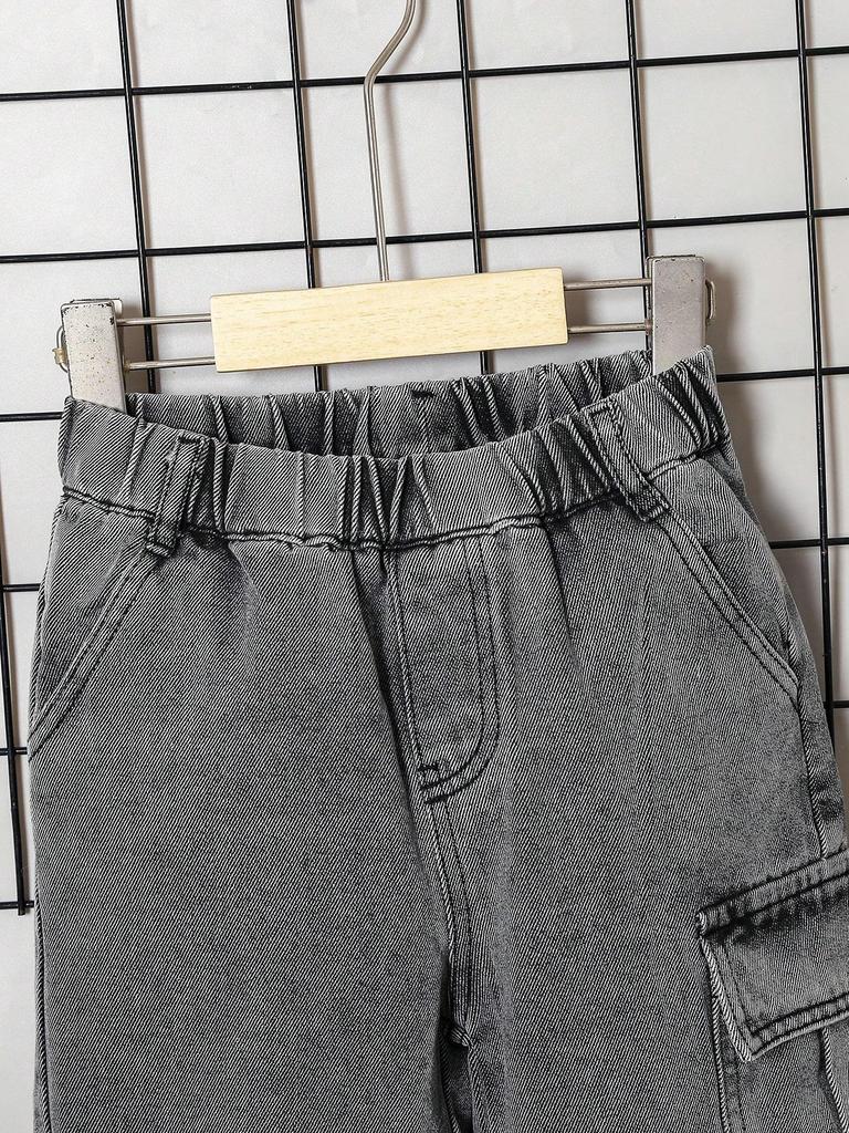 Boys' Denim Cargo Straight Chino Pants for Everyday Wear