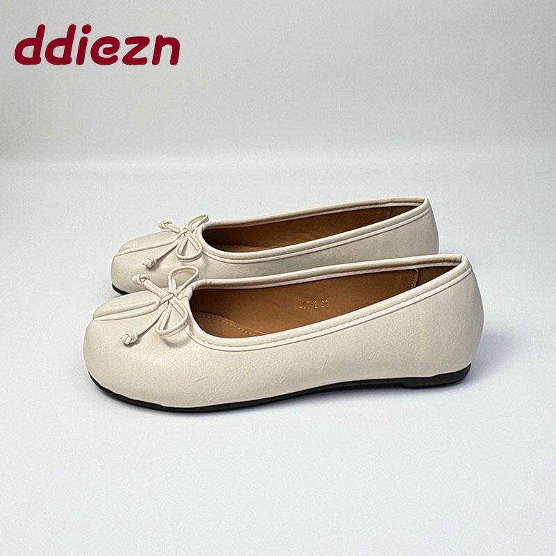 Fashion Female Butterfly-Knot Footwear Flats Slip On Shoes For Women 2025 New Summer Spring Fashion Strange Toe Ladies Flats With Shoes