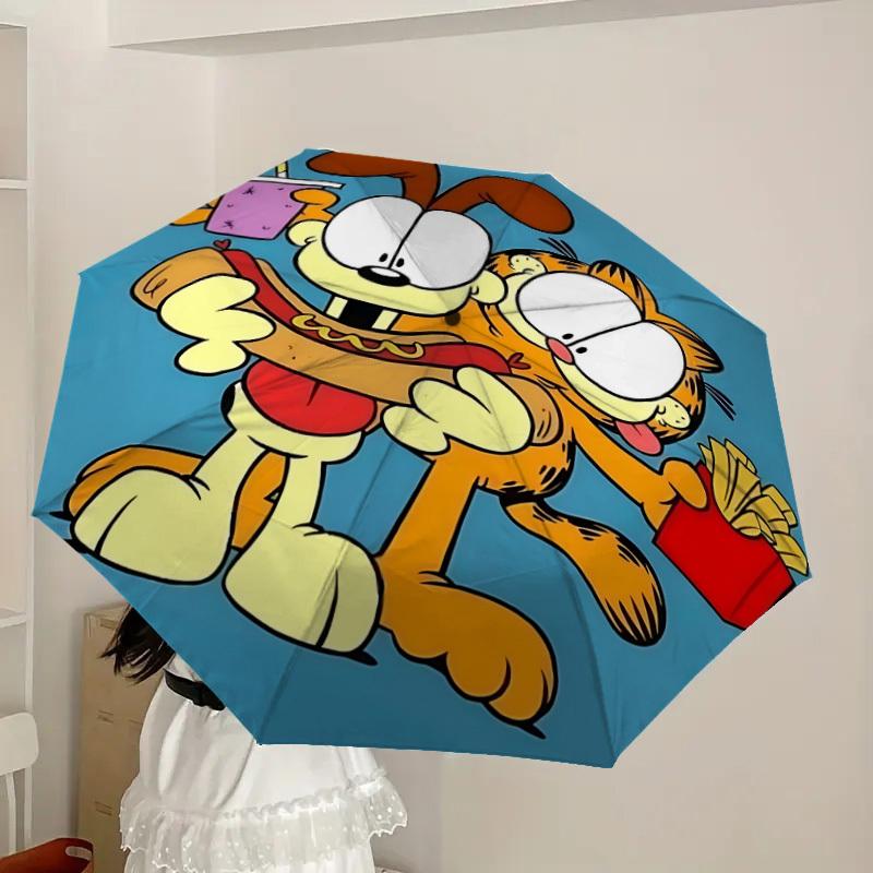 1pc Garfield Automatic Open/Close Umbrella, Lightweight Design for Everyone,Durable Canopy Yy251014047