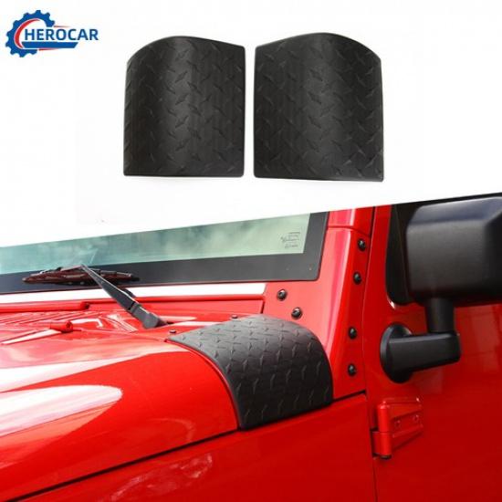 2Pcs Hood Corner Guard Cowl Body Armor Cover Trim Shell for Jeep Wrangler JK JKU