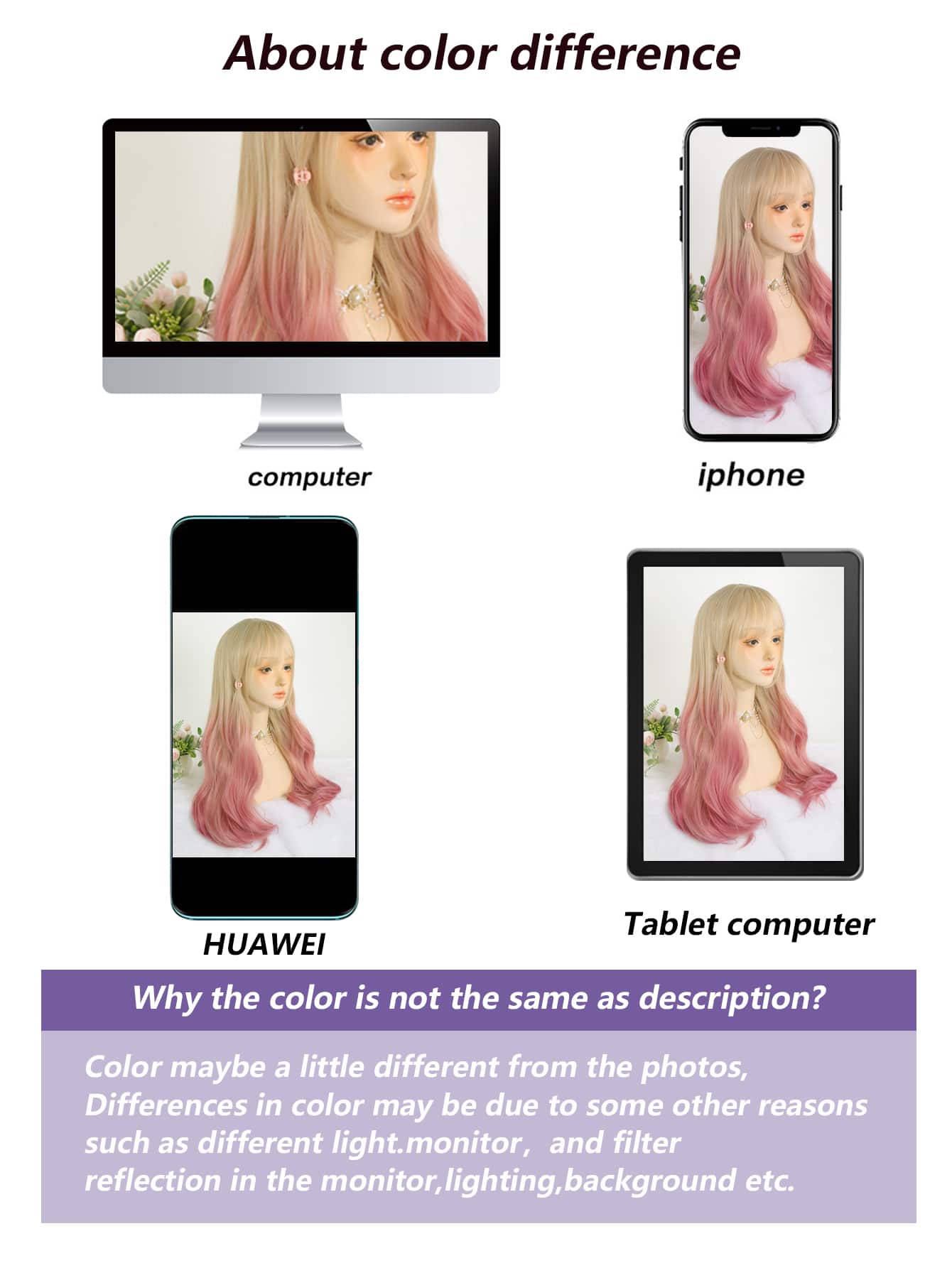 Синтетический длинный волнистый парик 26 дюймов Ombre Gold to Pink для женщин Косплей — фото 8