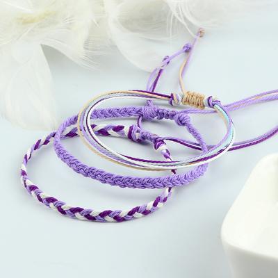 3-Pack Waterproof Waxed Cord Braided Bracelets Handmade Multicolor Tibetan Buddhist Yoga Friendship Jewelry for Women Men