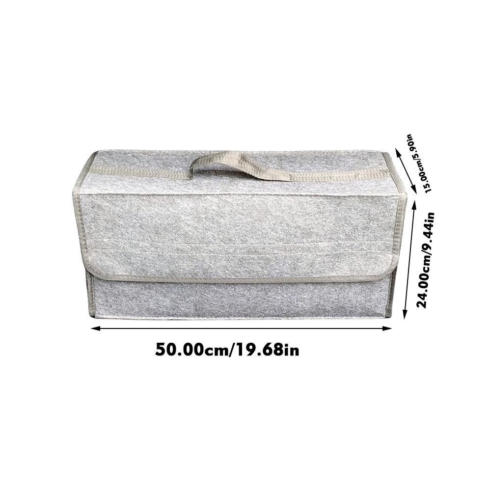 Soft Felt Car Trunk Organizer Boot Storage Bag Anti-Slip Compartment Tool Storage Box Automobile Interior Accessories