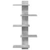 Wall Shelf Concrete Gray 48.5 X 15 X 101 Cm Engineered Wood