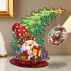 Photo Christmas Tree DIY 2D Flat Wooden Diamond Painting Desktop Decorations Diamond Art Tabletop Painting Kit for Desktop Decor
