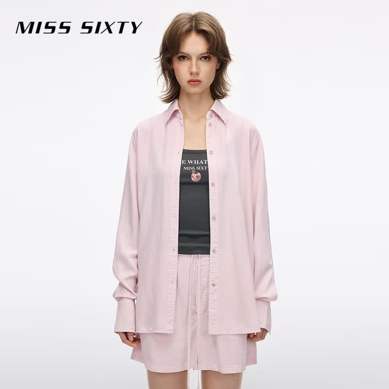 MISS SIXTY Women s Loose Lyocell Long-Sleeve Denim Shirt M