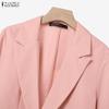 ZANZEA Women Long Sleeve Blazer and Pants Casual Two Piece Suit Sets