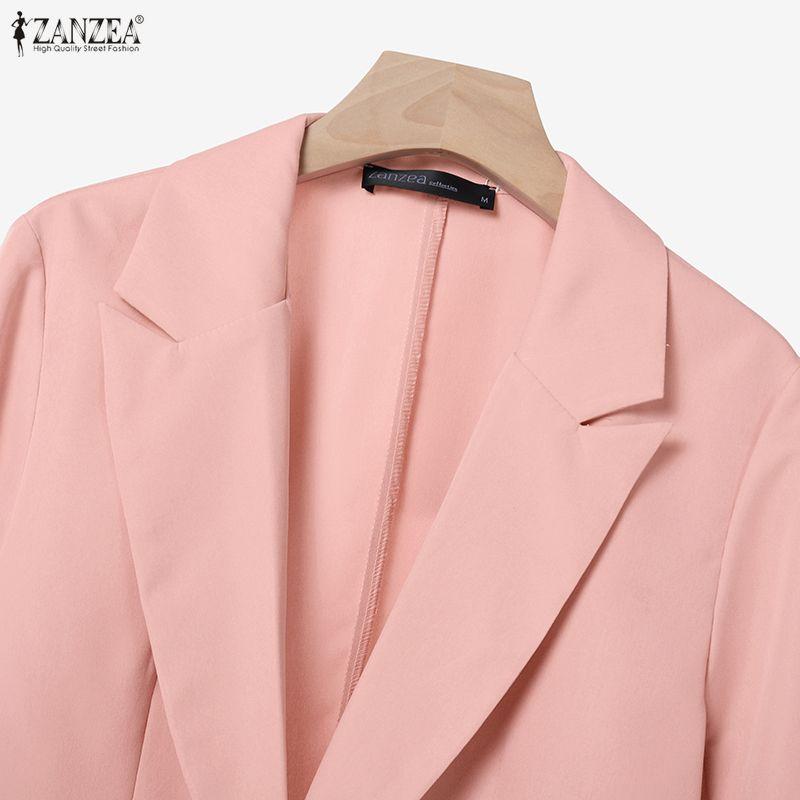 ZANZEA Women Long Sleeve Blazer and Pants Casual Two Piece Suit Sets