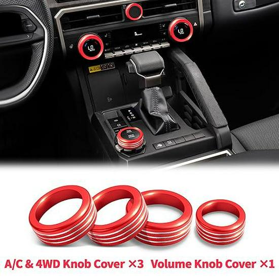 Decorative Ring Set for Toyota Tacoma ’24-'25: Fits Air Conditioning and Volume Knobs