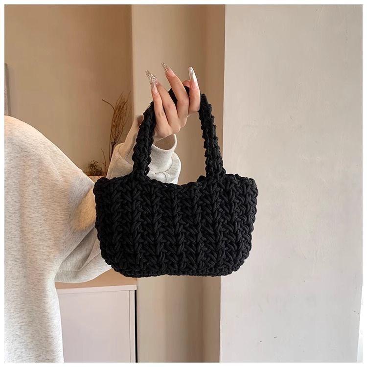 Handmade Straw Woven Women's Handbag - Trendy Ladies Net Red Bag