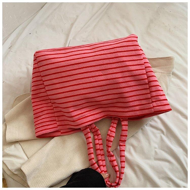 New Niche Bag, Striped Fashion, Lazy Style Tote