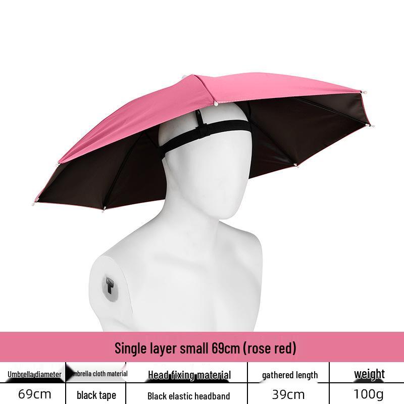 Large Rainbow Sun Hat Umbrella for Street Stalls and Fishing