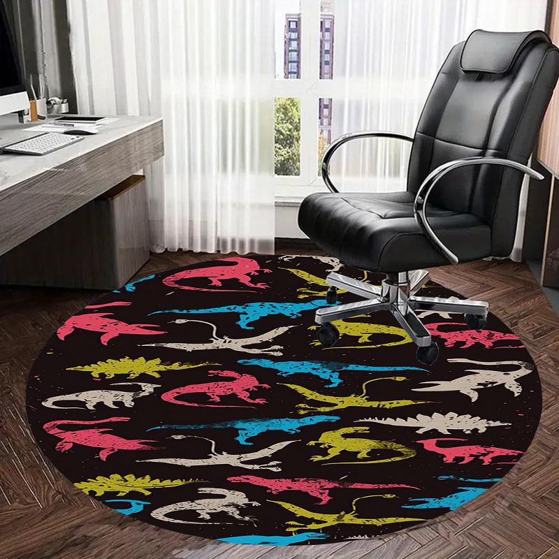 1pc Colorful Dinosaur Silhouettes Pattern Round carpet, Perfect for Decorating Chairs, Living Rooms, Or Bedrooms, for Living Room.102