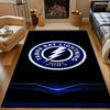 Tampa Bay Lightning Logo Rug Design Patterned carpet, non slip mat suitable for living room and bedroom sofas