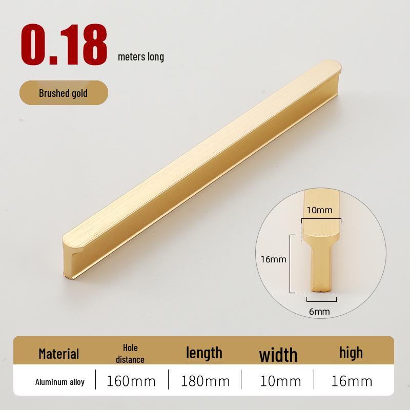 Round T-Type Black Wardrobe Door Handle with Gray, Gold, and Silver Edges