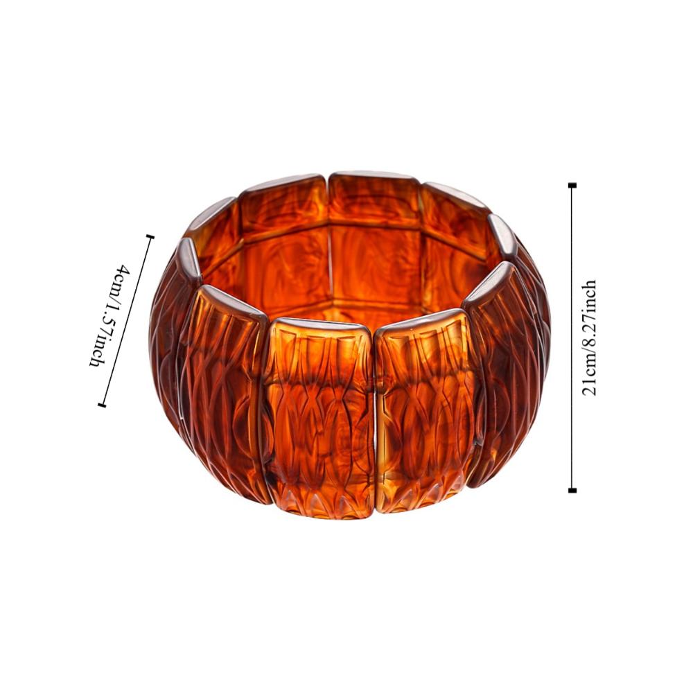 Wide Rectangle Irregular Wide Bracelet Smudging Retro Hand Ring Creative Acrylic Bangle  Lady Girls