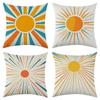New Red Sun Red Sun Linen Pillowcase Car Sofa Lumbar Pillow Cushion
