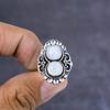 Rainbow Moonstone Handmade 925 Sterling Silver Ring Size 9 Gift For Her F6j53