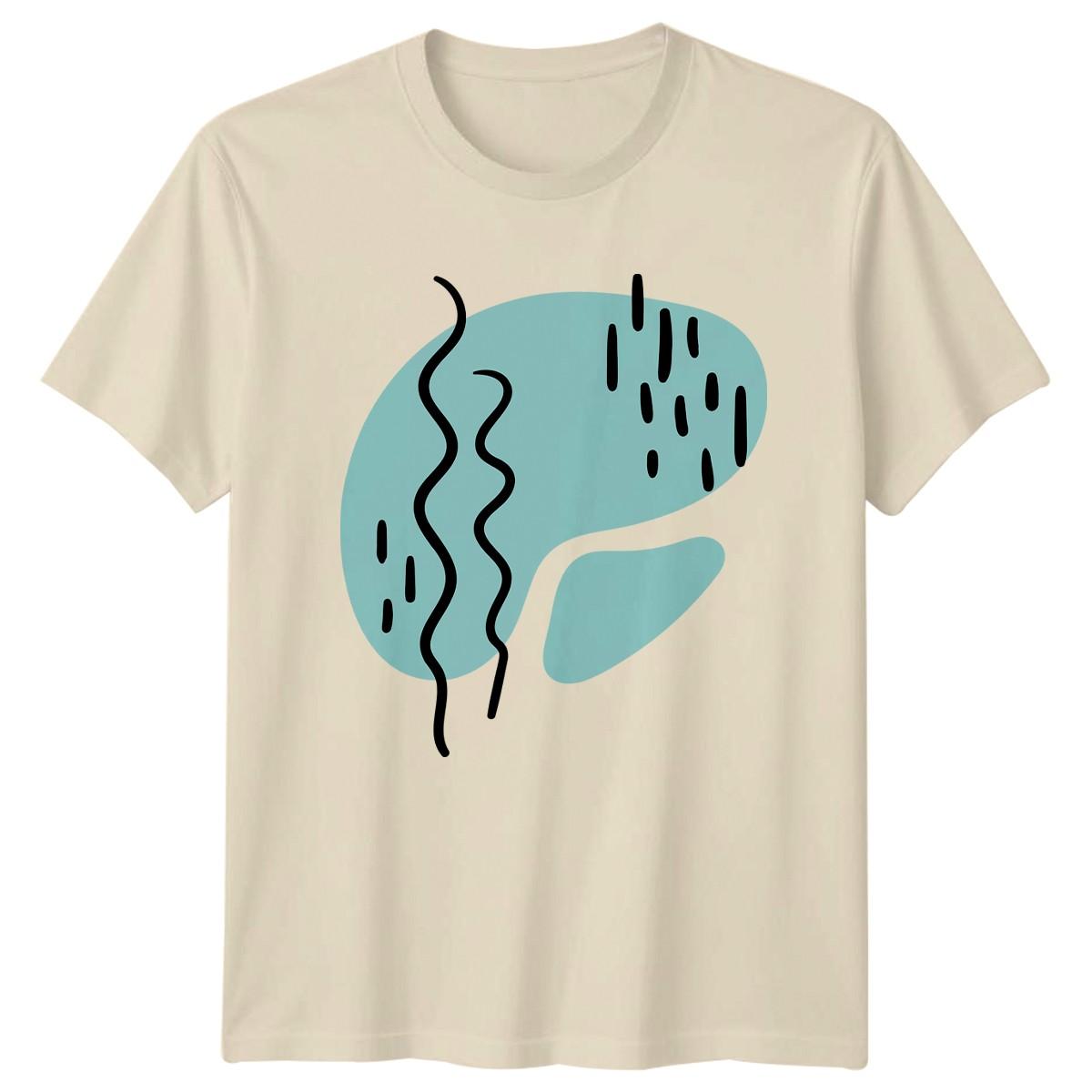 Abstract Wavy Lines And Dots T-Shirt Abstract Design Art Birthday Gift XXXXL