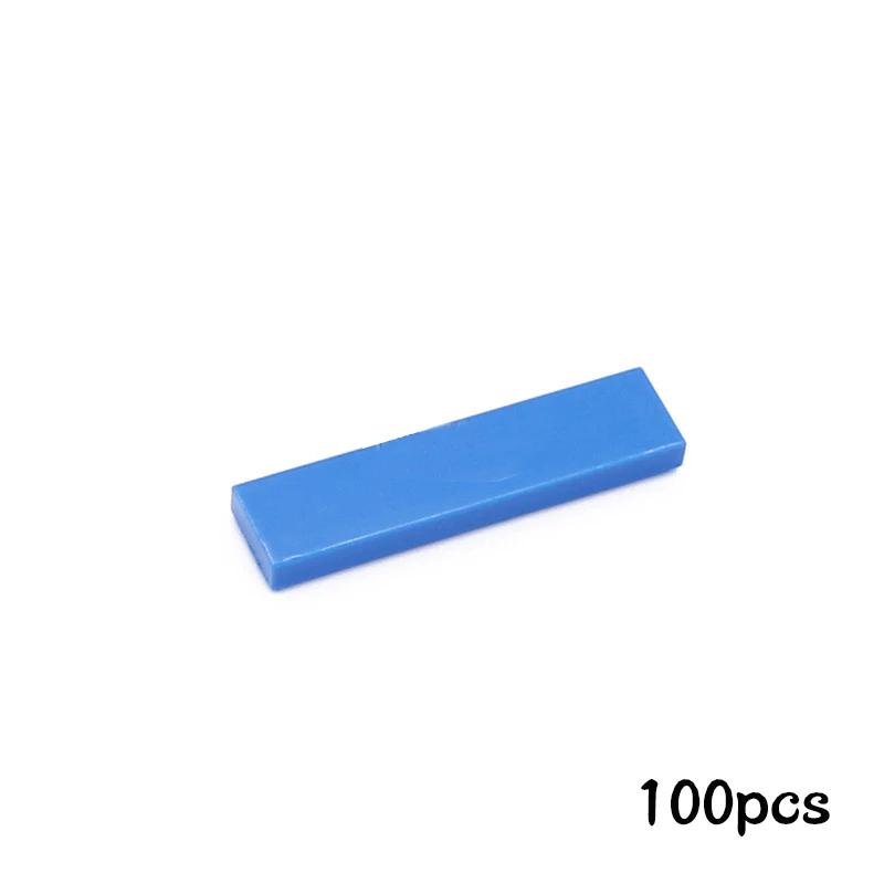 Non-Toxic 100Pcs Diy Building Blocks Thin Figure Bricks Smooth 1X4 Dots Educational Creative Toys For Children Size Compatible With 2431